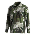 Men's Quick Dry Long Sleeve Camo Polo Golf Shirt Pique Collared Jersey for Hiking Fishing Other Outdoor Waterproof Breathable