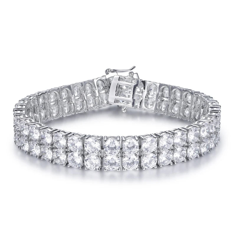 Kirin Jewelry 925 Sterling Silver Tennis Bracelet Gold Rhodium Cubic Zirconia CZ Diamonds Fashionable Wholesale Charm Gift