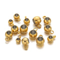 Stainless Steel Big Hole 4/5/6/6.5mm Spacer Beads Pendant Charms Clasps Gold Color Bail Beads for DIY Jewelry Making Findings