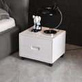 HANYEE New Nightstand Simple Modern Storage Cabinet Nordic Bedroom Multi-Functional White Lacquer Cabinet Nightstand