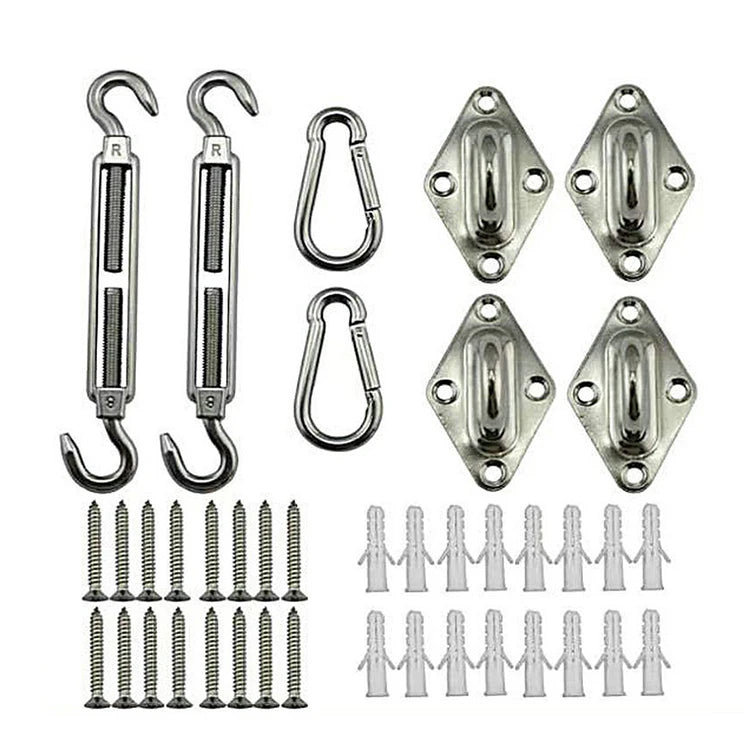 Wholesale 5mm 6mm 8mm 304 Stainless Steel Triangle Sun Shade Sail Hardware Kit / Shade Sail Hardware Kit Stainless
