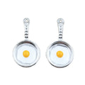 Charms Frying Pan DIY Craft Pendants 32x17mm Rhodium Color Gold Plated for Fried Eggs & Tibetan Jewelry Making
