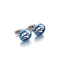 Yiwu Aceon Stainless Steel Curved Button Luxury Sleeve Accessories Silver Blue Layered Thick Disc Dolphin Disc Cuff Link