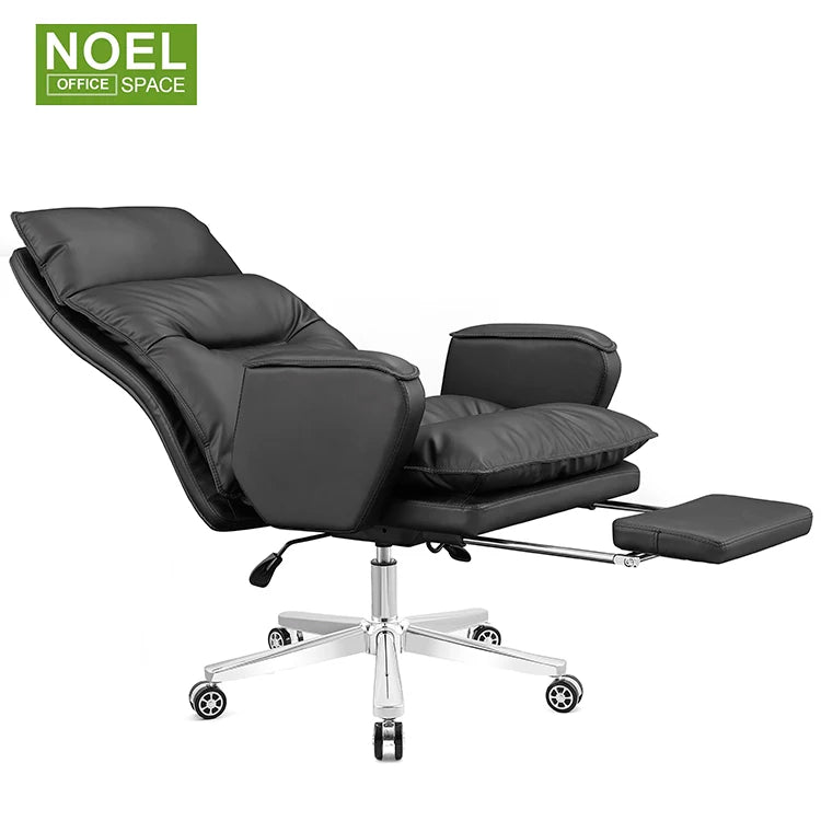 Height Adjustable Back Reclining Office Office Desk and Chair Set Executive Sleeping Leather Recliner Chair MegaBDM
