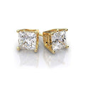 Princess Cut Diamond Cz Wedding 14k Gold Fashion Luxury Wholesale Women Screw Back Earring Studs for Jewelry Making