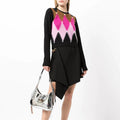 2022 New Winter Casual Crew Neck Mohair Pullover Sweater for Women with Front Logo Korean Knit Design