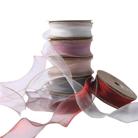 JAYWOOD 4cm Curling Ribbon Tulle Flower Bouquet Ribbons Cake Decoration Gift Flower Packaging Material