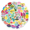 50PCS Summer Fresh Ins Stickers Cartoon Cute Girl Heart Watermelon Decals Diary Notebook Mobile Phone case Decoration Stickers