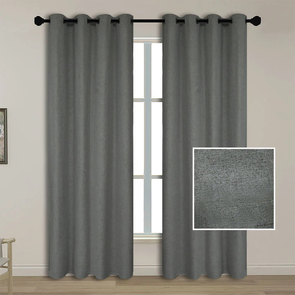 Solid 100% Blackout Thermal Insulated Shading Sun Block Black Out Window Hotel Curtains and Drapes for Bedroom Living Room