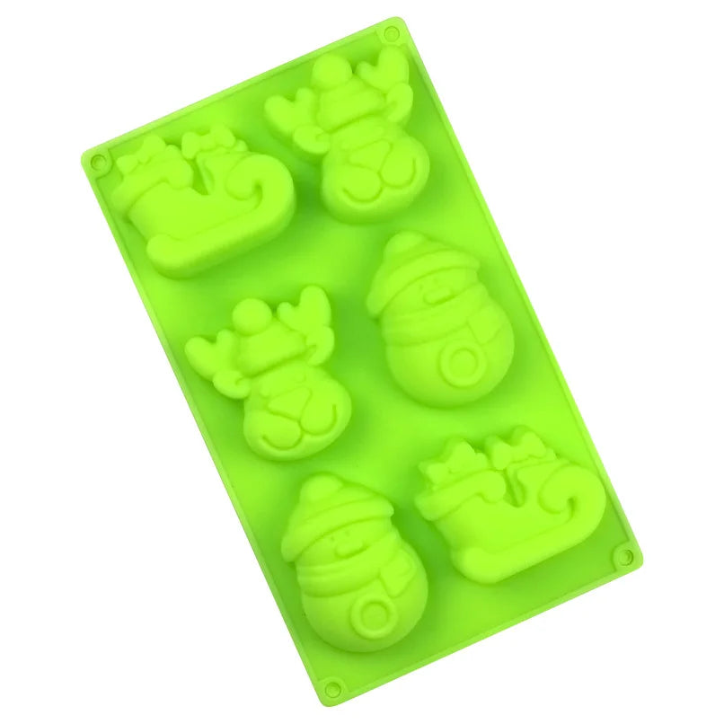 Saffron 3D Elk Snowman Christmas Silicone Mold for Candles for Baking OEM/ODM Welcome