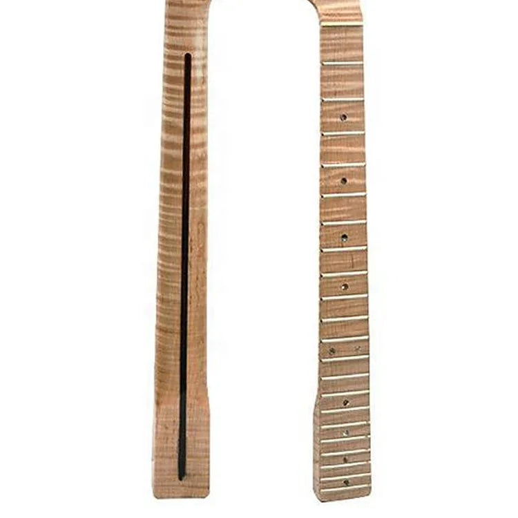 Yasen Wholesale 21 Fret Electric Guitar Replacement Neck Nature Tiger Flame Maple TL Guitar Neck