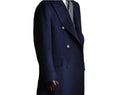 Formal Navy Men's Suits 2025 Custom Made Mens blazer Jacket Double Breasted Tuxedos Peaked Lapel Blazer Business Long Coat
