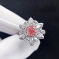SGARIT Diamond Jewelry Star Ring 18K White Gold 1.01CT SI2 Faint Pink Natural Diamond Wedding Engagement Ring for Women