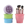 Factory Two-In-One Collapsible Eco-Friendly Holder with Drying Brush Holder Beauty Tools Silicone Sponge Makeup Brush Cleaner