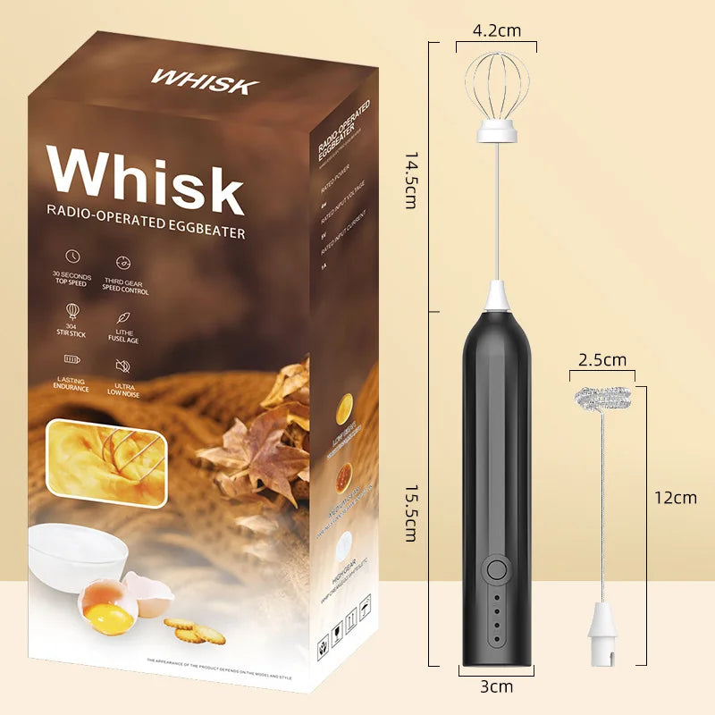 Electric Milk Frother Cappuccino Maker Coffee Whisk Mixer Stirrers Egg Beater Rechargeable Wireless Handheld Household Items