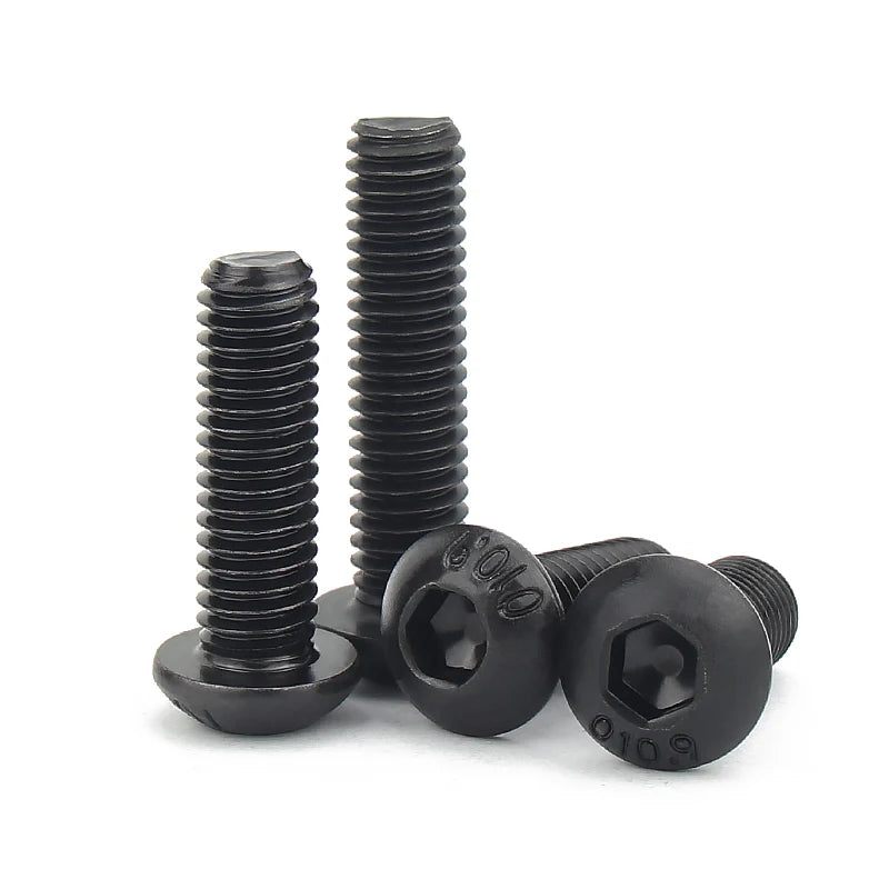 Manufacturer Wholesale M8 Black Oxide Button Head Bolts Grade 10.9 Hexagon Socket Screws ISO7380 Black Pan Head Metric System