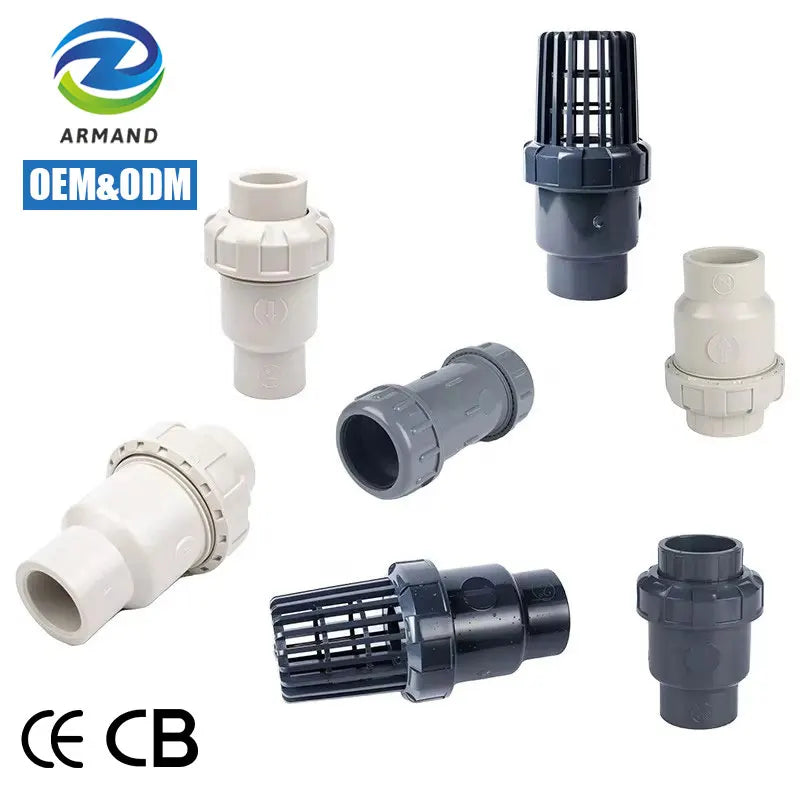 Ball Valve ISO9001 Certified PVC Water Plastic White OEM Standard Injection Molding 3 Years Manual 1/2"-4" Port