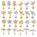 Surgical Stainless Steel Labret Ring Lip Studs Tragus Cartilage Earring 16g Punk Cz Gem Ear Piercing Body Jewelry 20pcs /8mm Bar