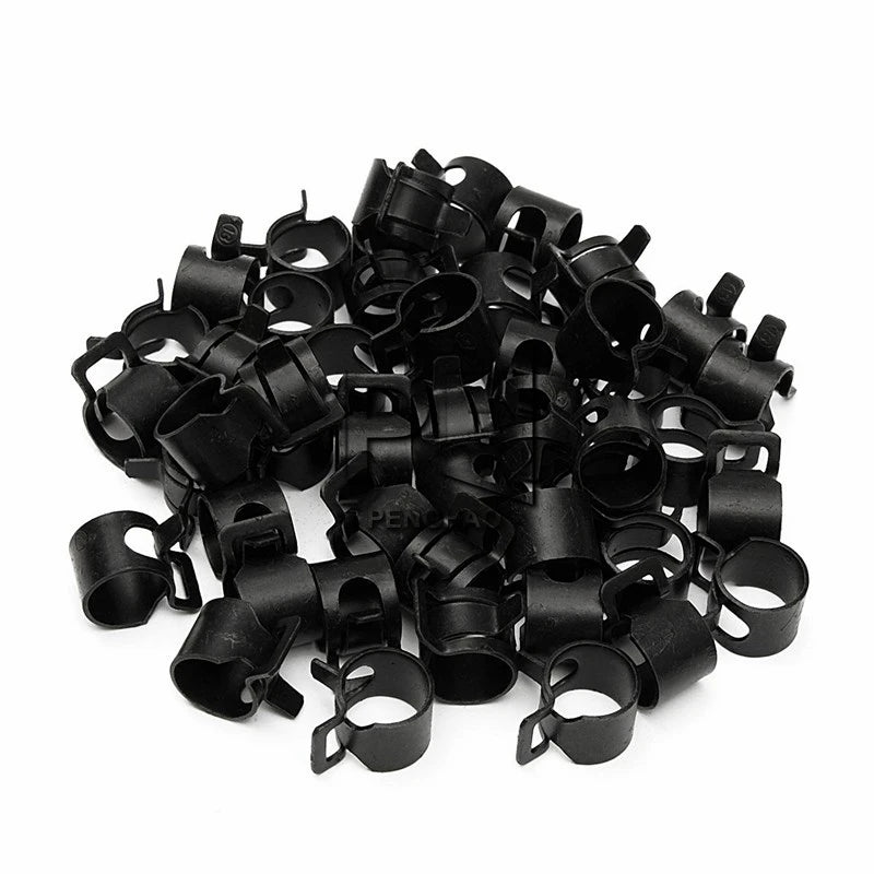 Shipping  Hose Clamps Fuel Hose Line Water Pipe Clamp Hoops Air Tube Fastener Spring Clips M6-32mm