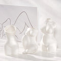Nordic White Ceramic Flower Vase Contemporary Design Style for Living Room Decoration and Character Sculpture