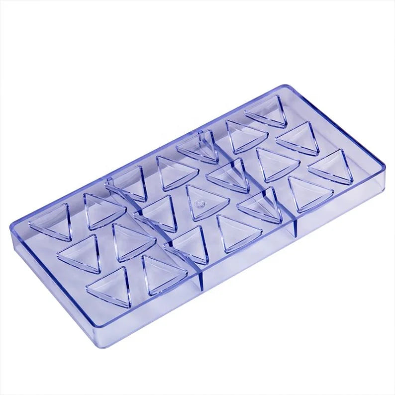 Triangle Shape 21 Cavity Fondant Cake Candy Moulds 3D Clear Plastic Chocolate Mold for Baking Tools