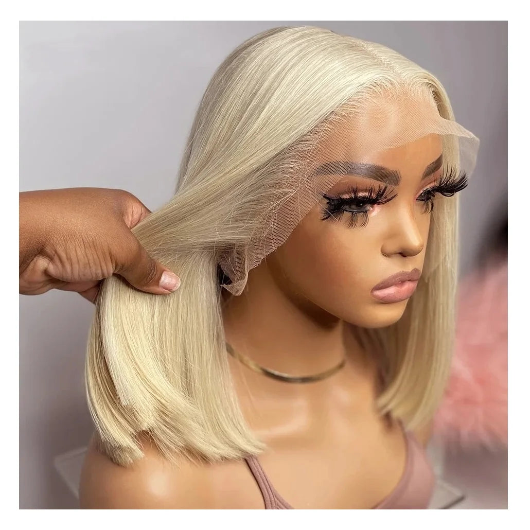 Wholesale 613 13x4 Lace Blonde Frontal Wig for Black Women Full Lace Front Wigs Raw Peruvian Virgin Human Hair Short Bob Wigs