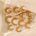 High End Chunky Rope Twist Hoop Earrings 18k Gold Plated Stainless Steel Statement Hoop Earrings Waterproof Jewelry for Women