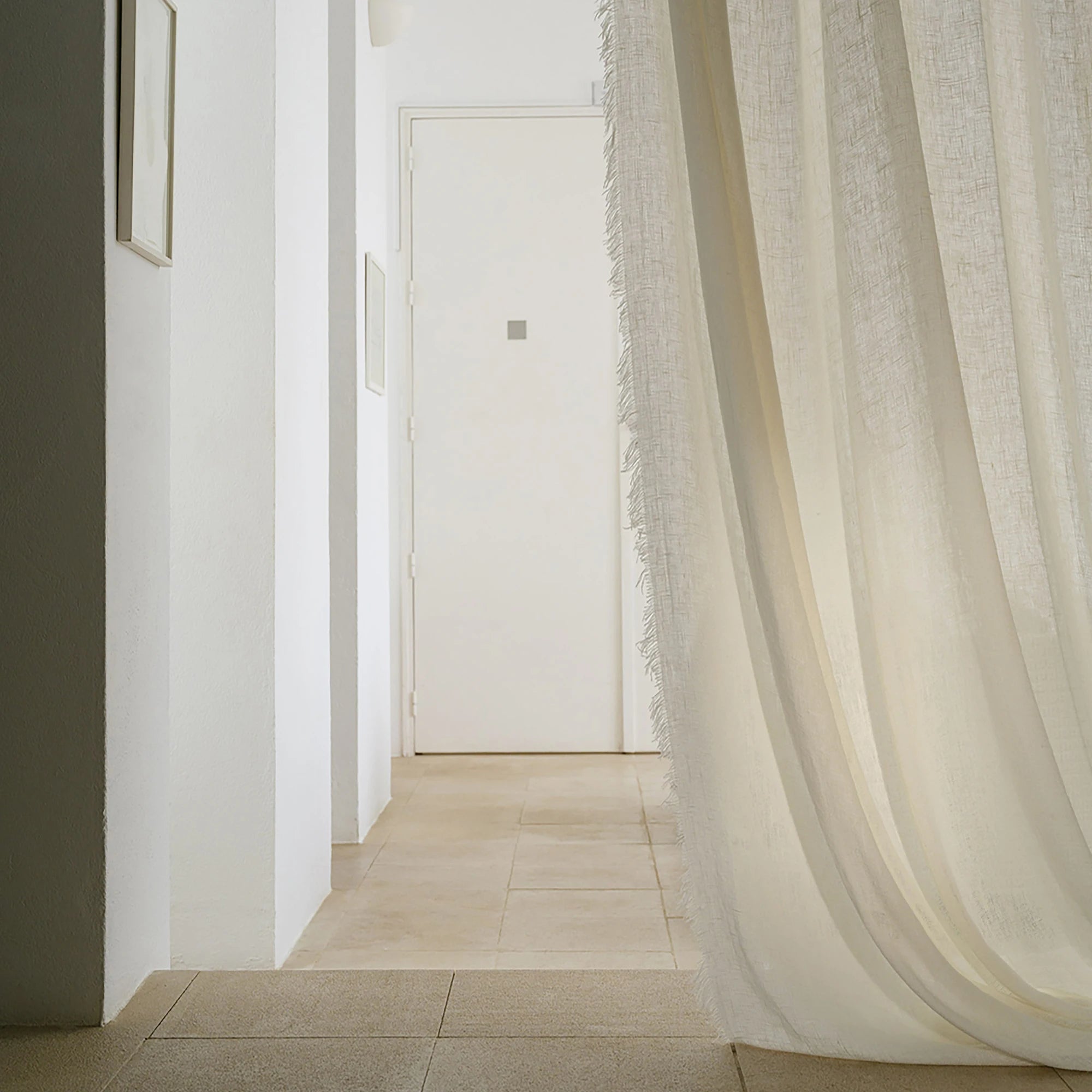 Luxury Grommet Veil Curtains Rough Linen Texture Woven Europe Style Flame Retardant Insulated Cafe Includes Processing