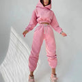 2026 Women Clothing Fleece Tracksuit Outfits for Ladies Two Piece Sweatpants and Hoodie Set Polyester Cotton Jogging Suit