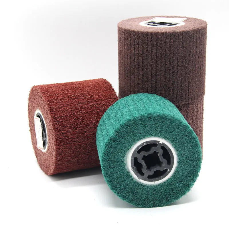 Flap Wheel Buffing Drum Clean and Strip Flap Brush Polishing Non-Woven Abrasive Burnishing Wheel Wire Drawing Wheel Metal