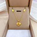 Fashion Titanium Steel Peach Heart Simple 18k Gold Necklace Choker Chain for Women Girls Wedding Jewelry Gifts