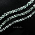 Luster Jewellery Green Blue GRA 4mm 5mm 6mm Chain Link Tennis Moissanite Silver Bracelet 925 Sterling