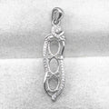 Sterling Silver 5*7mm Semi Mount Pendant Empty Frame Blank Support Setting S925 Base Holder Without Center Stone for DIY Inlay