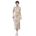 2025 Women's Dresses Casual Women Lady Elegant Dress Cheongsam Vintage Style Suede Old Shanghai Charm Classical Long Qipao