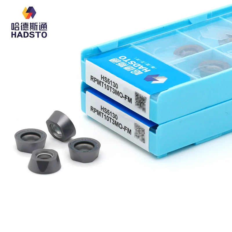 HADSTO RPMT10T3MO-FM-HS5130 High Hardness Steel Parts Customizable CNC Milling Inserts Blade Carbide Milling Cutter for Advanced