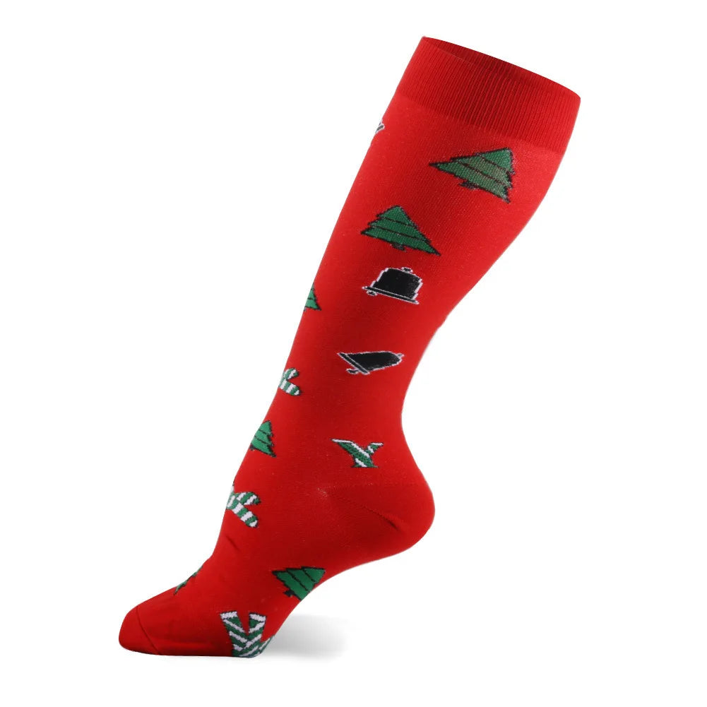 OEM Customized Crew Men's Sports Compression Socks Digital Spandex/Nylon Material Quick Dry for Running Cycling Spring Season