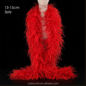 Wholesale Ostrich Feather Boa 13-15cm Fluffy Luxury Feather Boas 1-20 Ply Custom Available Ready Stock Factory Supply