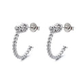 Trendy Wedding 18K Gold Plated 925 Sterling Silver Twisted Rope Geometric Knot Stud Earrings
