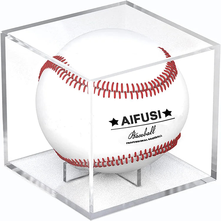 Baseball Display Case UV Protected Acrylic Cube Baseball Holder Square Clear Box Memorabilia Display Storage Baseball