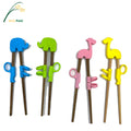 Kids Training Chopsticks Set with Silicone Melamine Cartoon Attachable Learning Helper Camping 18cm Flatware