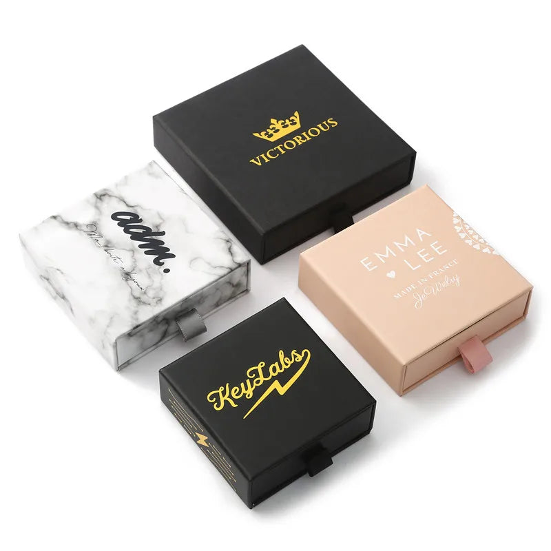 Wholesale Printing Kraft Paper Lipstick Packaging Box Girls Jewelry Storage Box Velvet Jewelry Box