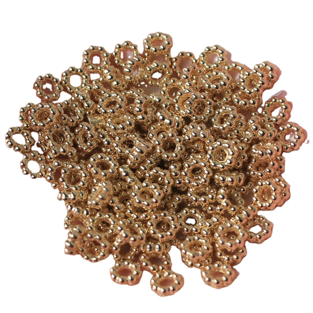 6mm Gold Color Flat Round Wheel Spacer Beads Loose Beads Jewelry Findings DIY Beads for Jewelry Making