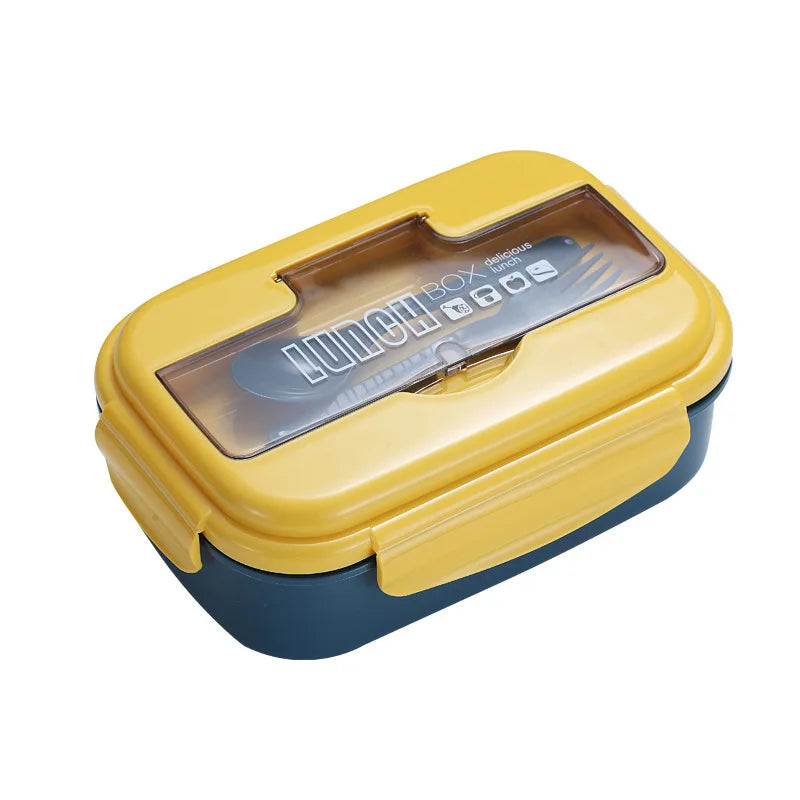 Wheat Straw Microwave Bento Box Lunch Container for Adults and Children With Cutlery