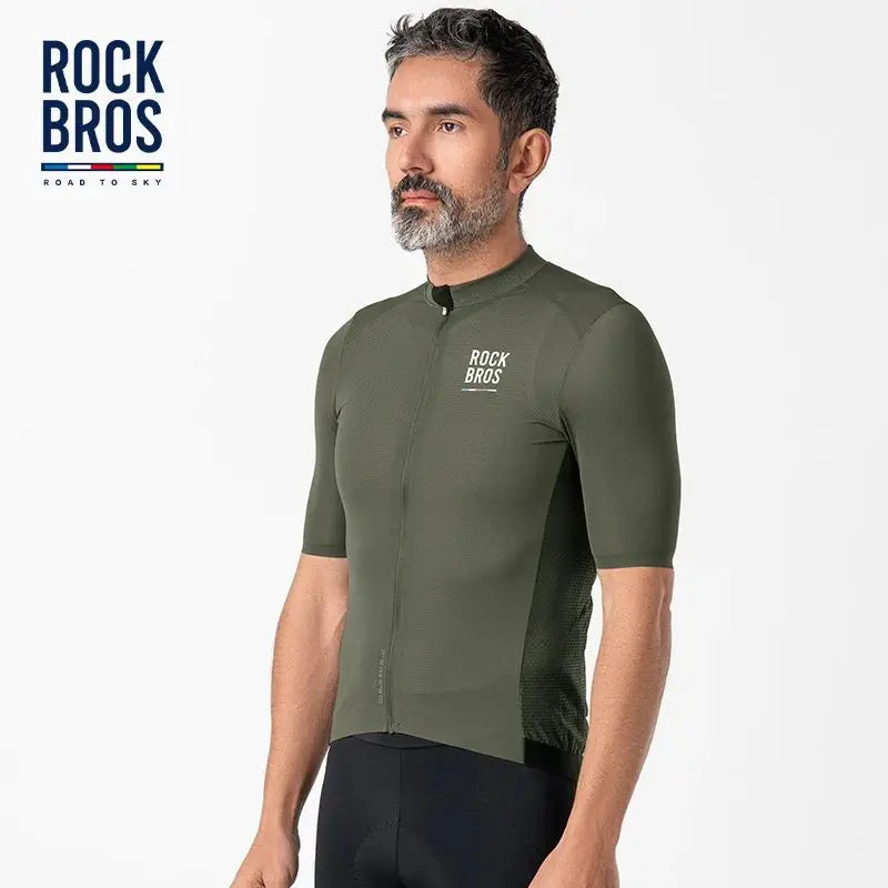 ROCKBROS ROAD to SKY Bicycle Jersey Summer Breathable Cycling Jersey Mens Cycle Short Sleeved Road MTB Bike Sportswear Clothing