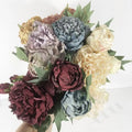 K-0094 Silk Burn Edge Peony Wedding Stage Decoration Party Supplies Autumn Orange Handcrafted Environment Friendly