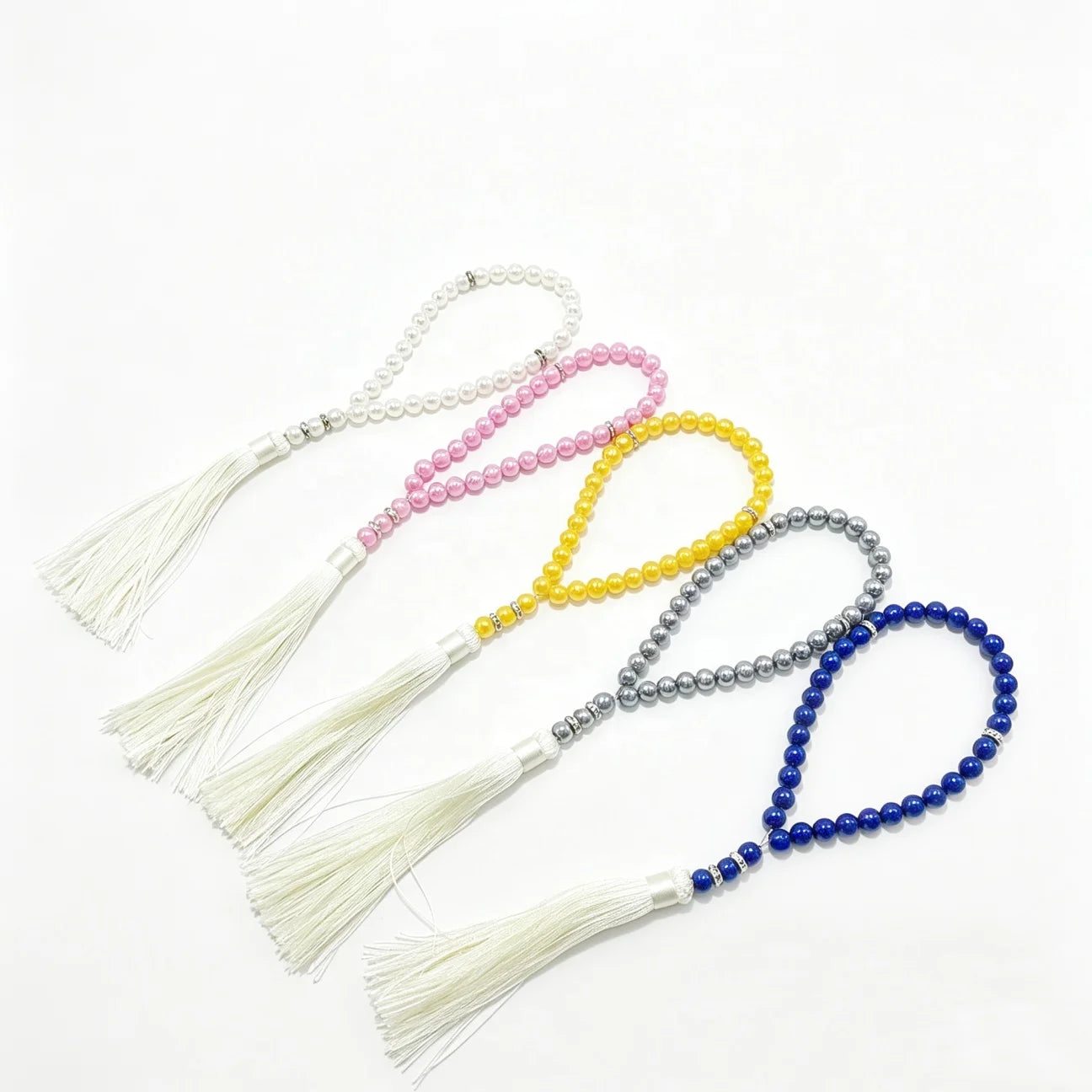 Fashion Custom 33 Pcs Plastic Pearl Prayer Bracelet with Tassel Islamic Religious Rosary Beads Muslim Religious Jewelry Gift