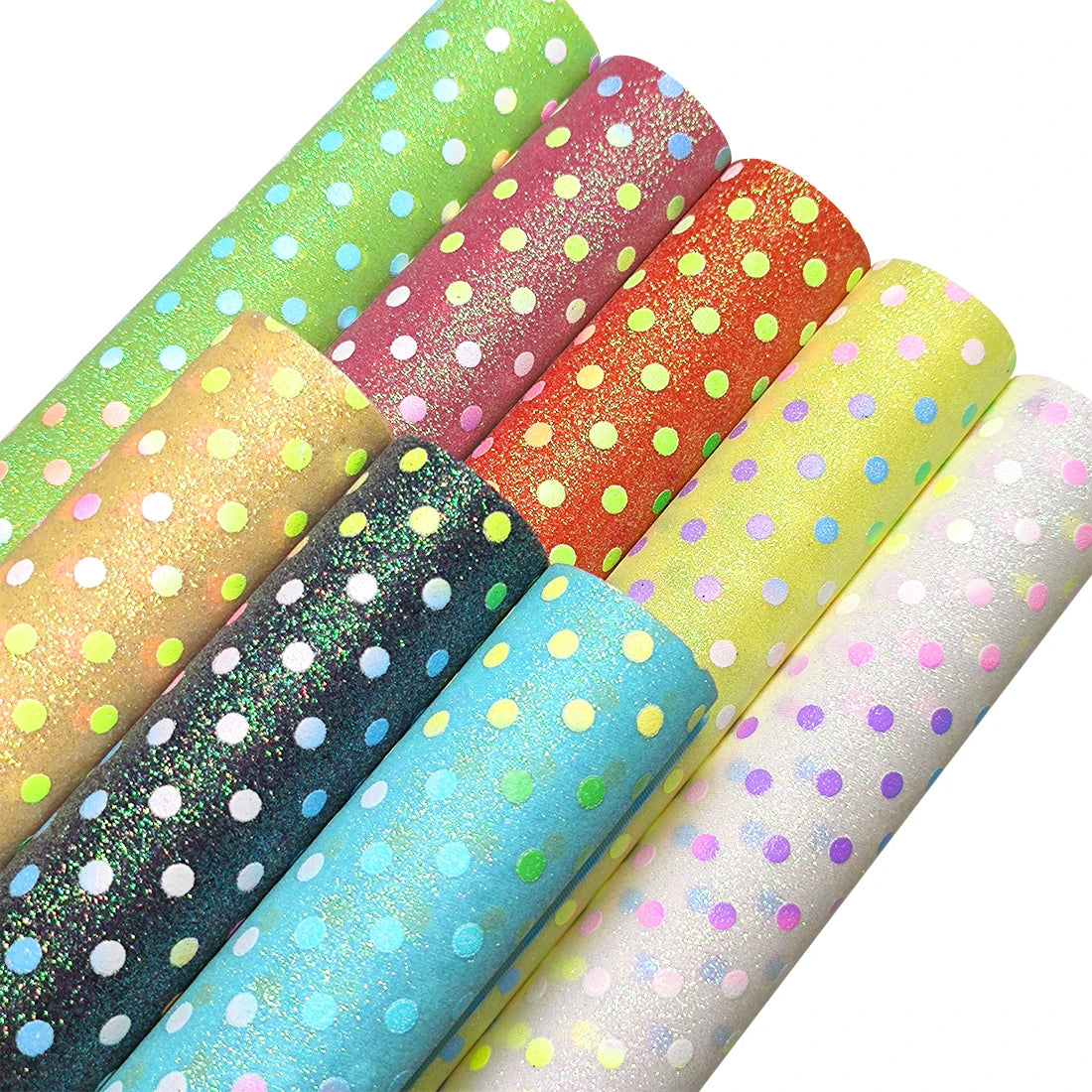 Phantom Colored Dots Leather Fabric Roll for Making Decoration/DIY Accessories PU Leather