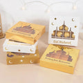 16 Grids Clear Window Chocolate Boxes Eid Mubarak Castle Sweet Candy Packaging Box for Eid Ramadan Party Decoration Supply