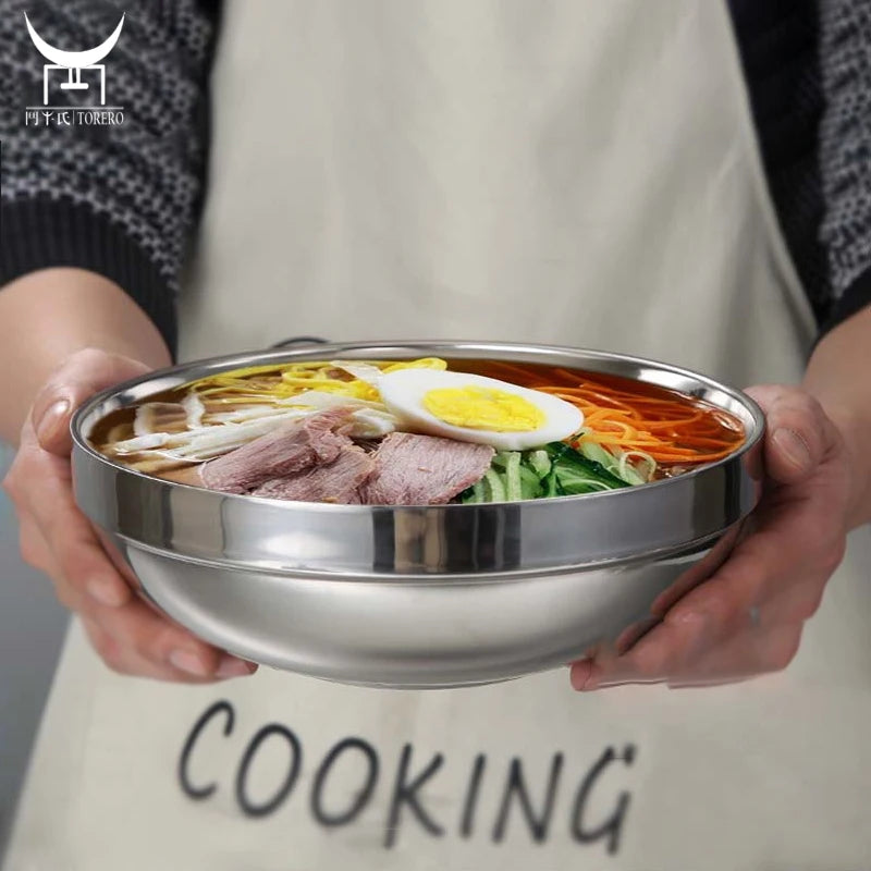 Japanese Restaurant Stainless Steel Serving Bowls Udon Soba Pho Bowls Cereal Pasta Rice Soup Ramen Noodle Bowls Set