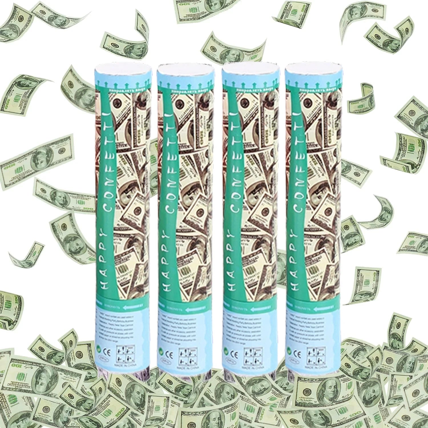 Pop Euro Paper Dollar Confetti Cannon Party Popper Cylinder Money Party Popper